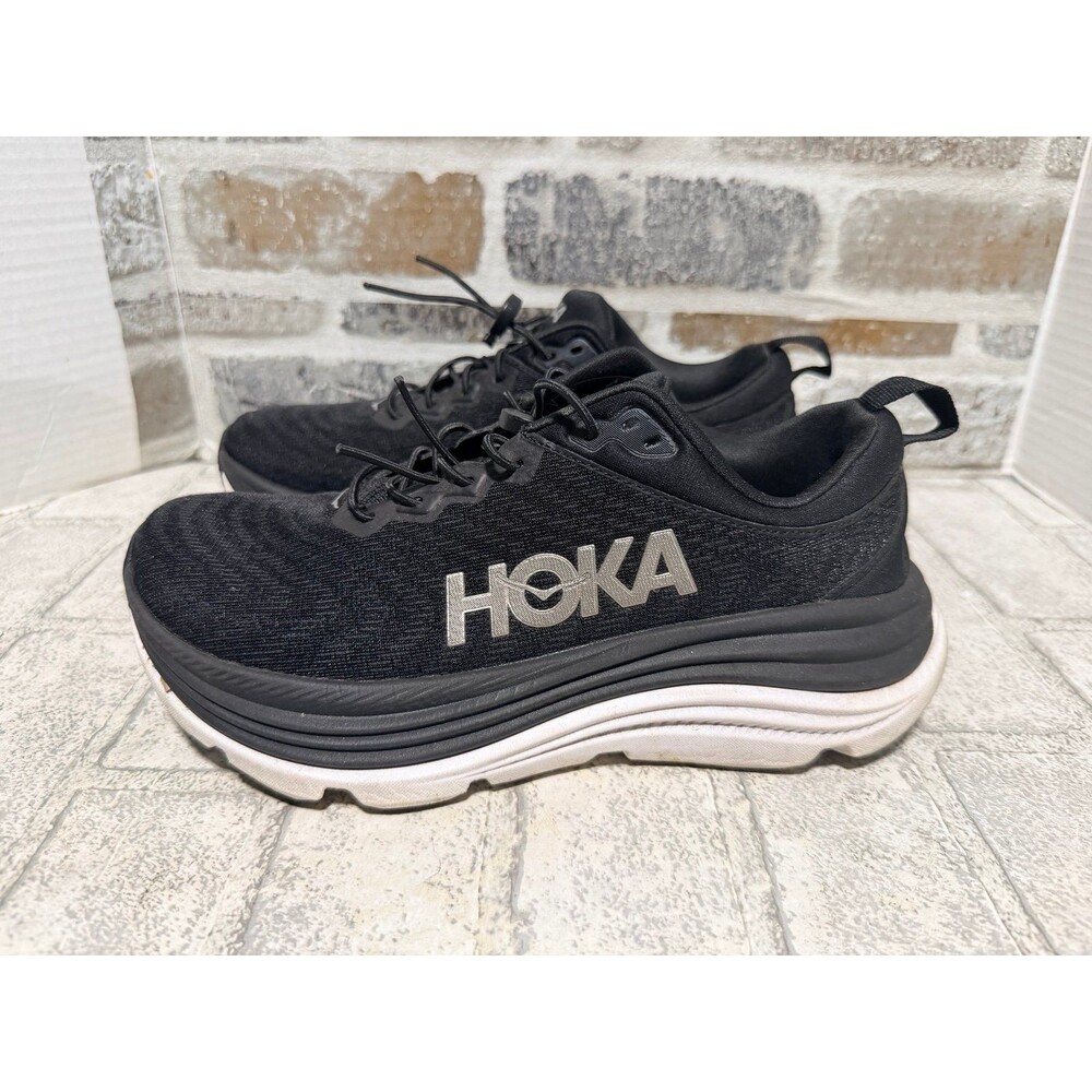 Hoka Women's Gaviota 5 Black/White Cushion Running Shoes Size 6.5 wide